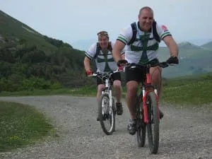 Anth and John head downhill