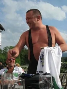 Billy and Wagga share a joke