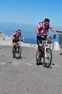 Steve and Ade at the finish on Mont Ventoux