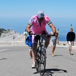Johnno at the finish on Mont Ventoux
