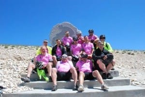 At the Tom Simpson memorial on Mont Ventoux