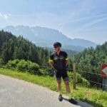 A spectacular backdrop for Gibbo en route to Zell am See