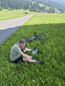 Ade takes a breather en route to Zell am See