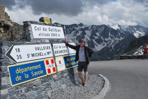 Browny at the summit of the Col du Galibier