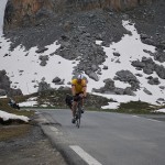 Coxy heading for the fastest time on the Col de la Bonette