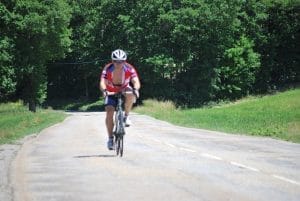 Doggy descends the Col de la Morte