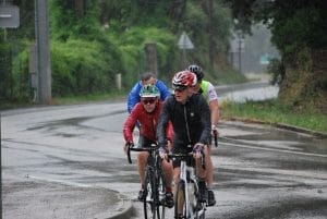 Drenched peleton Bocognano