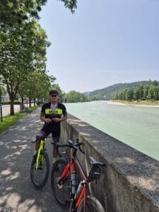 Gibbo by the river en route to Aschau