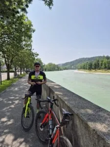 Gibbo by the river en route to Aschau
