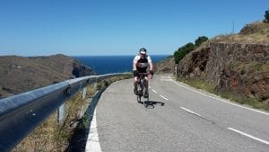 Johnny G climbs out of Portbou