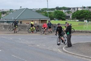 Kerr organises the start in Thurso