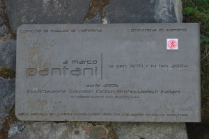 Marco Pantani memorial with Boro badge