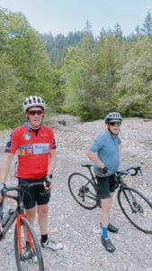 Marty and Ade off road en route to Kochel