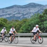 Marty leads Spenna and Ade en route to Cala Gonone
