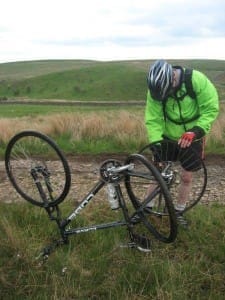 Roly in difficulty decending Cross Fell