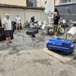 Setting up the bikes at Kempten