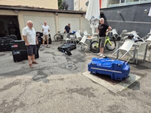 Setting up the bikes at Kempten
