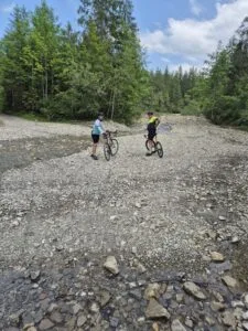 Spenna and Gibbo off road en route to Kochel