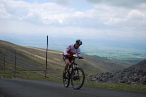 Spenna heads to the summit - Great Dun Fell