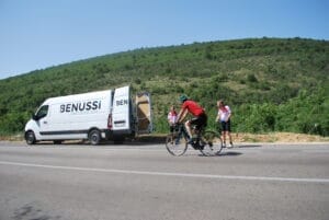 Steve and Ade in the van for Stolac