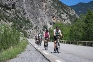 The Peleton descends the Col d'Izoard The Peleton descends the Col d'Izoard