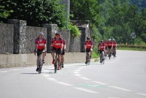 The Peleton turns off to La Morte