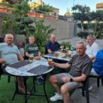 The lads chill on the last night in Olbia