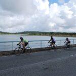 The peleton at the Barradem de Montargil