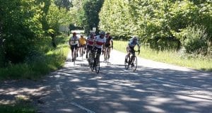 The peleton heads for Olot